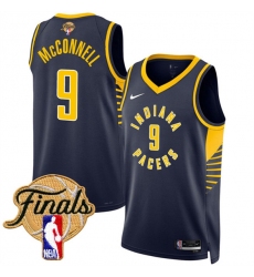 Men's Indiana Pacers #9 T.J. McConnell Navy 2025 Finals Icon Edition Stitched Basketball Jersey