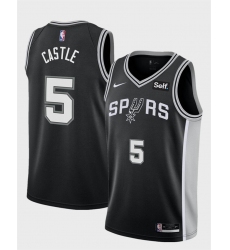 Men's San Antonio Spurs #5 Stephon Castle Black Stitched Basketball Jersey