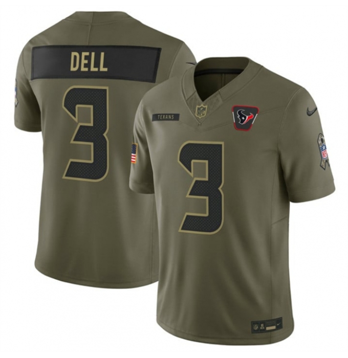 Men's Houston Texans #3 Tank Dell Olive 2025 F.U.S.E. Salute to Service Limited Football Stitched Jersey