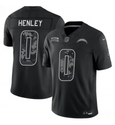 Men's Los Angeles Chargers #0 Daiyan Henley Black 2026 F.U.S.E. Salute to Service Limited Football Stitched Jersey