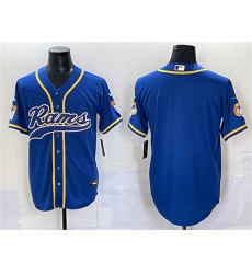 Men's Los Angeles Rams Blank Royal Cool Base Stitched Baseball Jersey