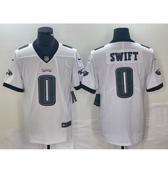 Men's Philadelphia Eagles #0 D'Andre Swift White Vapor Limited Football Stitched Jersey