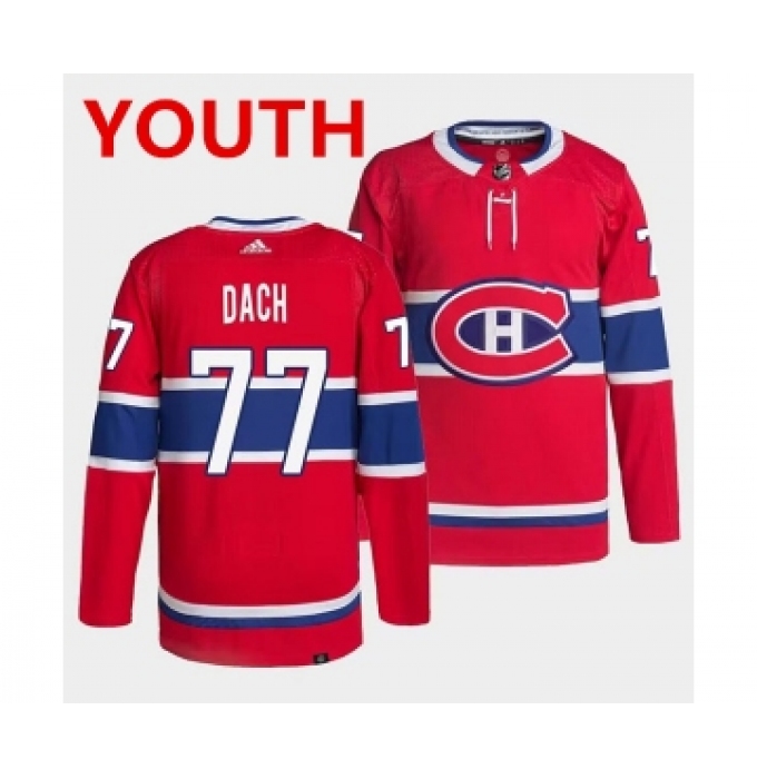Youth Montreal Canadiens #77 Kirby Dach Red Stitched Jersey
