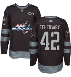 Men's Adidas Washington Capitals #42 Martin Fehervary Authentic Black 1917-2017 100th Anniversary NHL Jersey