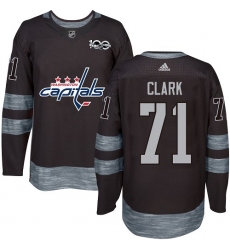 Men's Adidas Washington Capitals #71 Kody Clark Authentic Black 1917-2017 100th Anniversary NHL Jersey