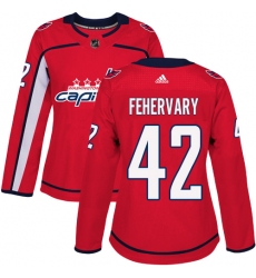 Women's Adidas Washington Capitals #42 Martin Fehervary Authentic Red Home NHL Jersey