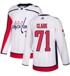 Youth Adidas Washington Capitals #71 Kody Clark Authentic White Away NHL Jersey