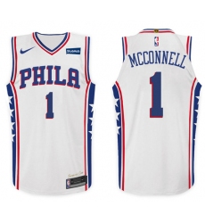 Nike NBA Philadelphia 76ers #1 T J  McConnell Jersey 2017-18 New Season White Jersey