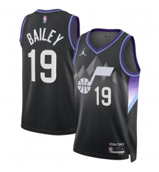 Men's Utah Jazz #19 Ace Bailey Black 2024-25 Draft Statement Edition Stitched Basketball Jersey