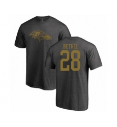 Football Baltimore Ravens #28 Justin Bethel Ash One Color T-Shirt
