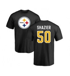 Football Pittsburgh Steelers #50 Ryan Shazier Black Name & Number Logo T-Shirt