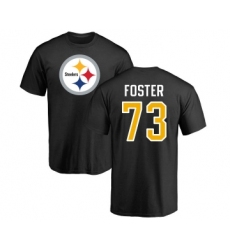 Football Pittsburgh Steelers #73 Ramon Foster Black Name & Number Logo T-Shirt