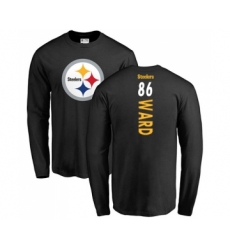 Football Pittsburgh Steelers #86 Hines Ward Black Backer Long Sleeve T-Shirt