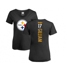 Football Women's Pittsburgh Steelers #17 Joe Gilliam Black Backer Slim Fit T-Shirt