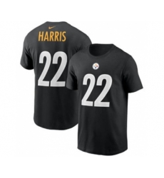 Men's Pittsburgh Steelers #22 Najee Harris 2021 Black Football Draft First Round Pick Player Name & Number Football T-Shirt