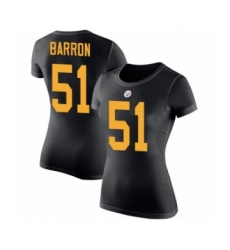 Women's Pittsburgh Steelers #51 Mark Barron Black Rush Pride Name & Number T-Shirt