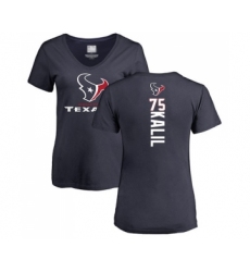 Football Women's Houston Texans #75 Matt Kalil Navy Blue Backer T-Shirt