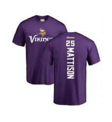 Football Minnesota Vikings #25 Alexander Mattison Purple Backer T-Shirt