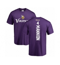 Football Minnesota Vikings #4 Sean Mannion Purple Backer T-Shirt