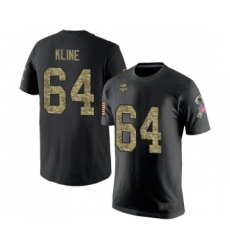 Football Minnesota Vikings #64 Josh Kline Black Camo Salute to Service T-Shirt