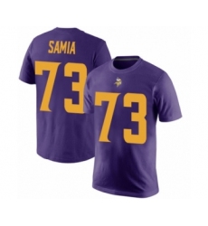 Football Minnesota Vikings #73 Dru Samia Purple Rush Pride Name & Number T-Shirt