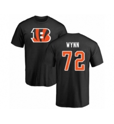 Football Cincinnati Bengals #72 Kerry Wynn Black Name & Number Logo T-Shirt