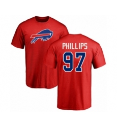Football Buffalo Bills #97 Jordan Phillips Red Name & Number Logo T-Shirt