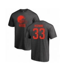 Football Cleveland Browns #33 Sheldrick Redwine Ash One Color T-Shirt