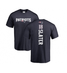 Football New England Patriots #18 Matthew Slater Navy Blue Backer T-Shirt
