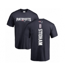 Football New England Patriots #8 Jarrett Stidham Navy Blue Backer T-Shirt