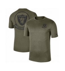 Football Men's Oakland Raiders Olive 2019 Salute to Service Sideline Seal Legend Performance T-Shirt