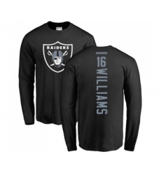 Football Oakland Raiders #16 Tyrell Williams Black Backer Long Sleeve T-Shirt