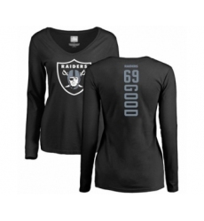 Football Women's Oakland Raiders #69 Denzelle Good Black Backer Long Sleeve T-Shirt