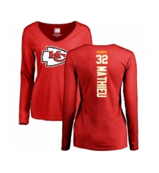 Football Women's Kansas City Chiefs #32 Tyrann Mathieu Red Backer Slim Fit Long Sleeve T-Shirt