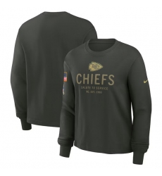 Men's Kansas City Chiefs Dark Green 2025 Salute to Service Sideline Dri-FIT Long Sleeve T-Shirt