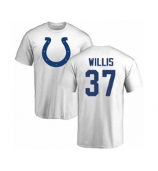 Football Indianapolis Colts #37 Khari Willis White Name & Number Logo T-Shirt