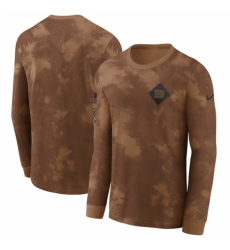 Men's New York Giants Brown 2023 Salute To Service Long Sleeve T Shirt