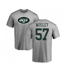 Football New York Jets #57 C.J. Mosley Ash Name & Number Logo T-Shirt