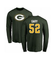Football Green Bay Packers #52 Rashan Gary Green Name & Number Logo Long Sleeve T-Shirt