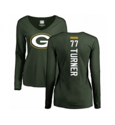 Football Women's Green Bay Packers #77 Billy Turner Green Backer Long Sleeve T-Shirt