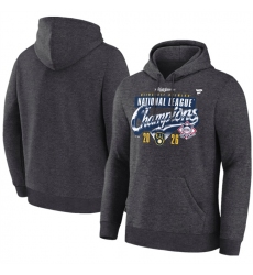 Men's Milwaukee Brewers Heather Charcoal 2026 National League Champions Locker Room Hoodie