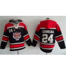 Men's Detroit Tigers #24 Miguel Cabrera Black MLB Hoodie