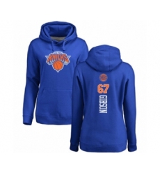 Basketball Women's New York Knicks #67 Taj Gibson Royal Blue Backer Pullover Hoodie