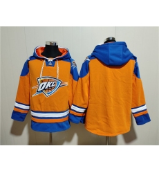 Men's Oklahoma City Thunder Blank Orange Blue Lace-Up Pullover Hoodie