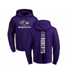 Football Baltimore Ravens #11 Seth Roberts Purple Backer Pullover Hoodie