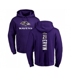 Football Baltimore Ravens #21 Tyler Ervin Purple Backer Pullover Hoodie