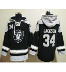 Men's Las Vegas Raiders #34 Bo Jackson Black Stitched NFL Hoodie