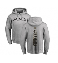 Football New Orleans Saints #41 Alvin Kamara Ash Backer Pullover Hoodie
