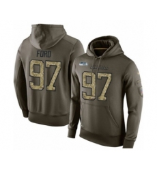 Football Men's Seattle Seahawks #97 Poona Ford Green Salute To Service Pullover Hoodie