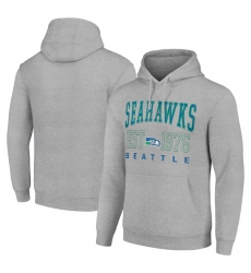 Men's Seattle Seahawks Gray Throwback Logo Pullover Hoodie